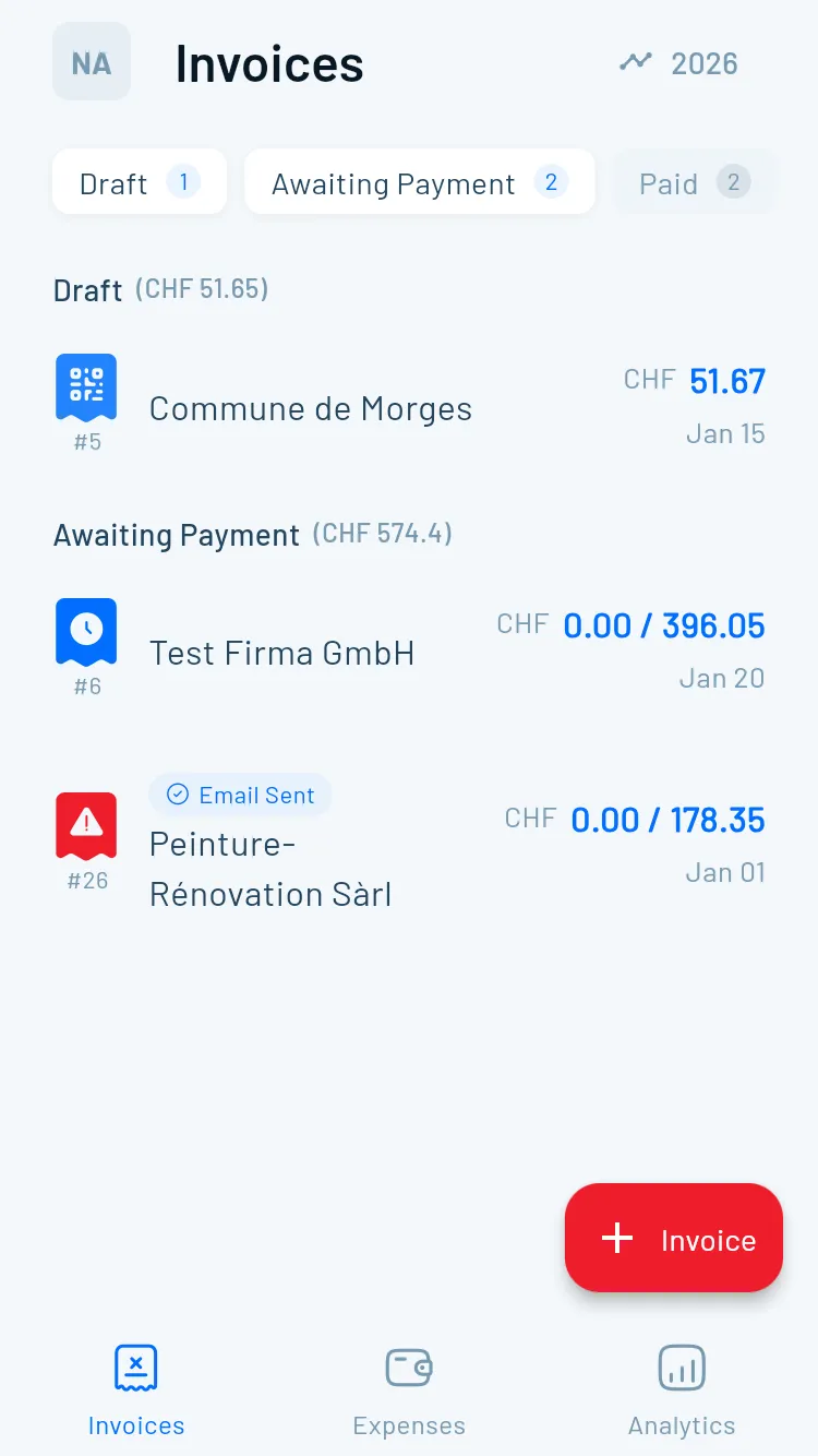Criação de Faturas no App Android Magic Heidi